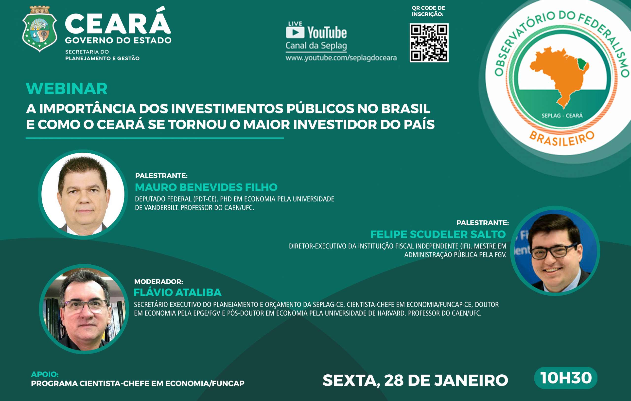 Webinar do OFB aborda investimentos públicos no Brasil e caso de sucesso do Ceará